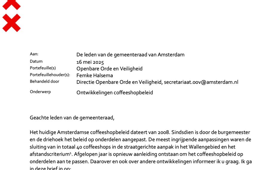 Burgemeester voor verplaatsen coffeeshops